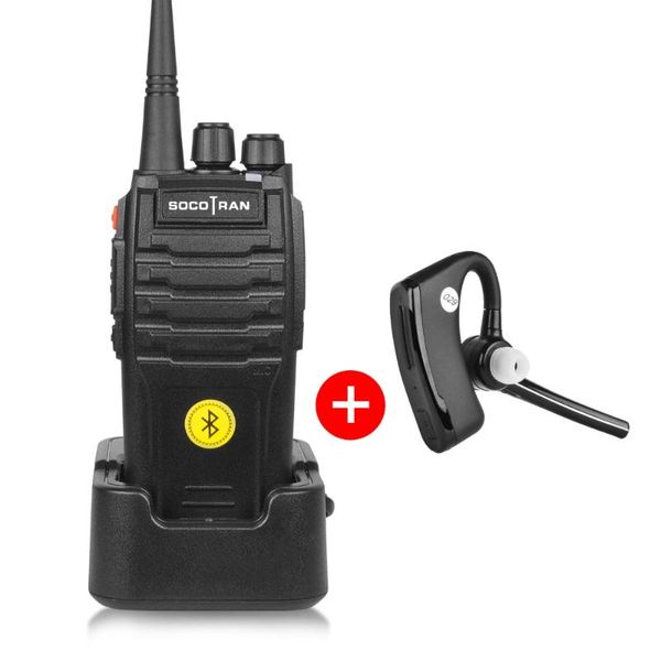 bluetooth walkie talkie 5w uhf 400-480mhz built-in bluetooth module portable two way radio with wireless headset 16ch